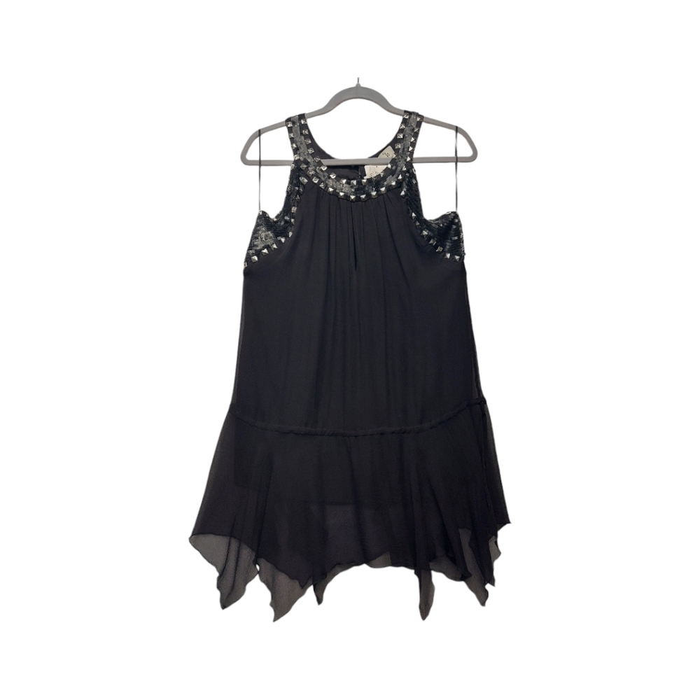 Hannah Jo Silk studded sequin embellished Sleeveless Top L Whimsigoth Grunge